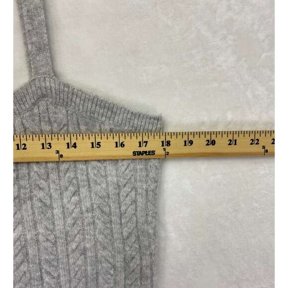 Express Gray Cable Knit Sweater Shrug 2 pc set with matching Cropped Tank Sz L - Picture 9 of 12
